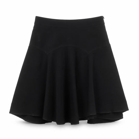 Zara Woman Black Flare Knee Length Polyester Skirt Women's Size 4