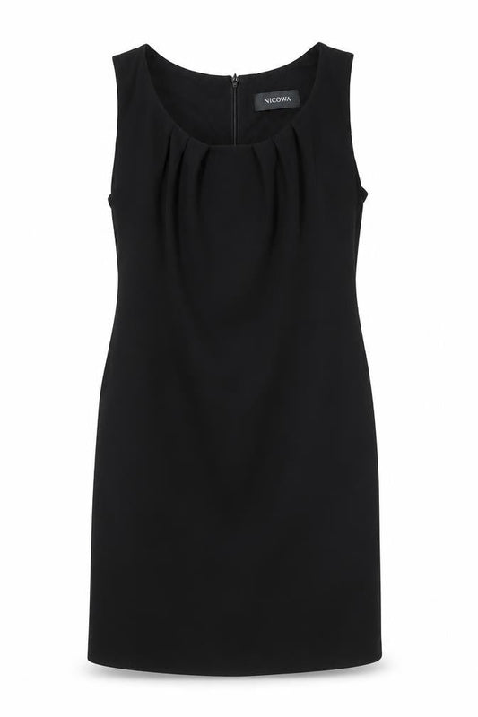 Nicowa Women's Black Sheath Knee Length Sleeveless Dress Size 16