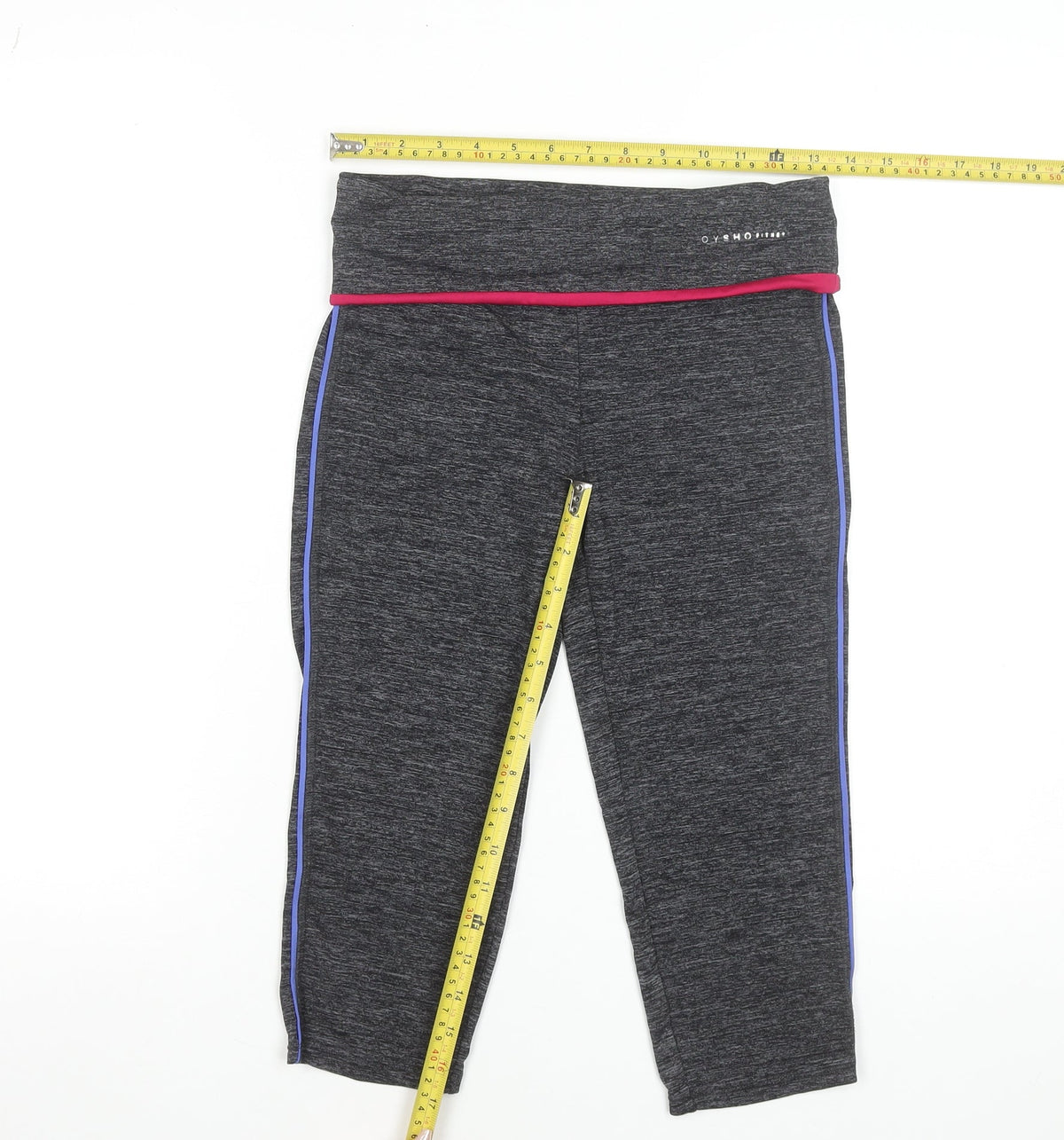 Oysho Women Black Capri Leggings Size M Polyester Stretch Activewear