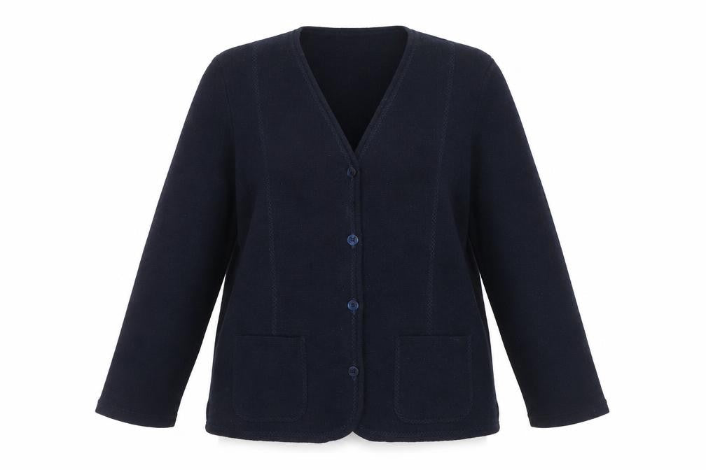 Isis Womens Blue Wool V-Neck Button Cardigan Size M