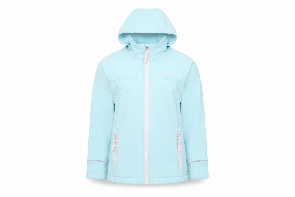 Hi Gear Girls Blue Hooded Soft Shell Jacket 5-6 Years Lightweight Outdoor Coat
