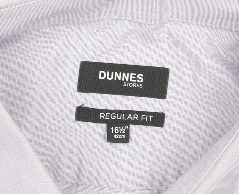 Dunnes Stores Men's Purple Regular Fit Long Sleeve Dress Shirt 16.5in