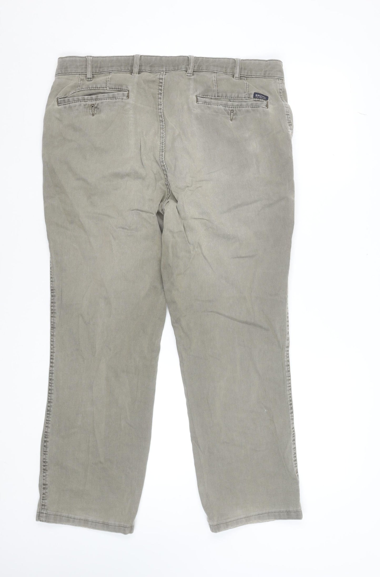 Brühl Mens Beige Stretch Cotton Corduroy Straight Jeans 36S