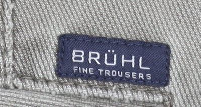 Brühl Mens Beige Stretch Cotton Corduroy Straight Jeans 36S