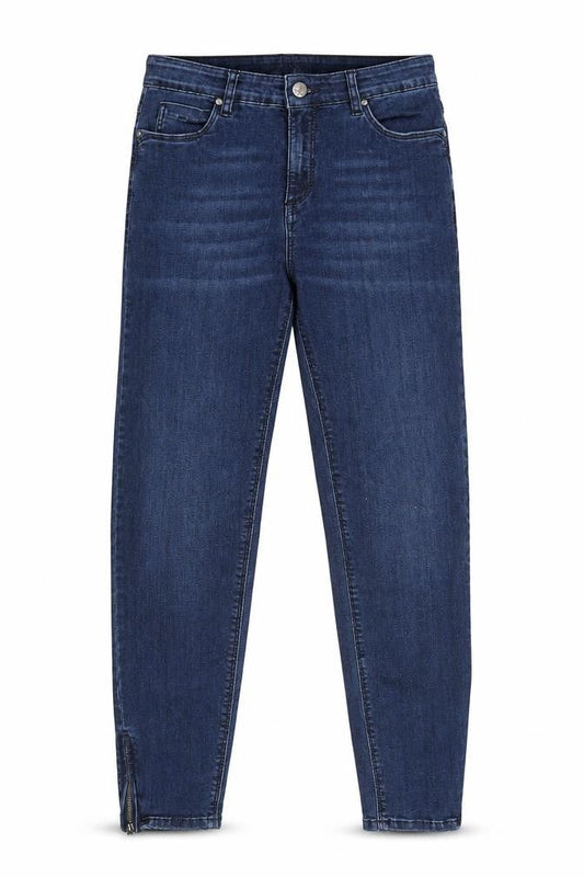 C.RO Magic Fit Women's Blue Ankle Zip Slim Jeans Size 10