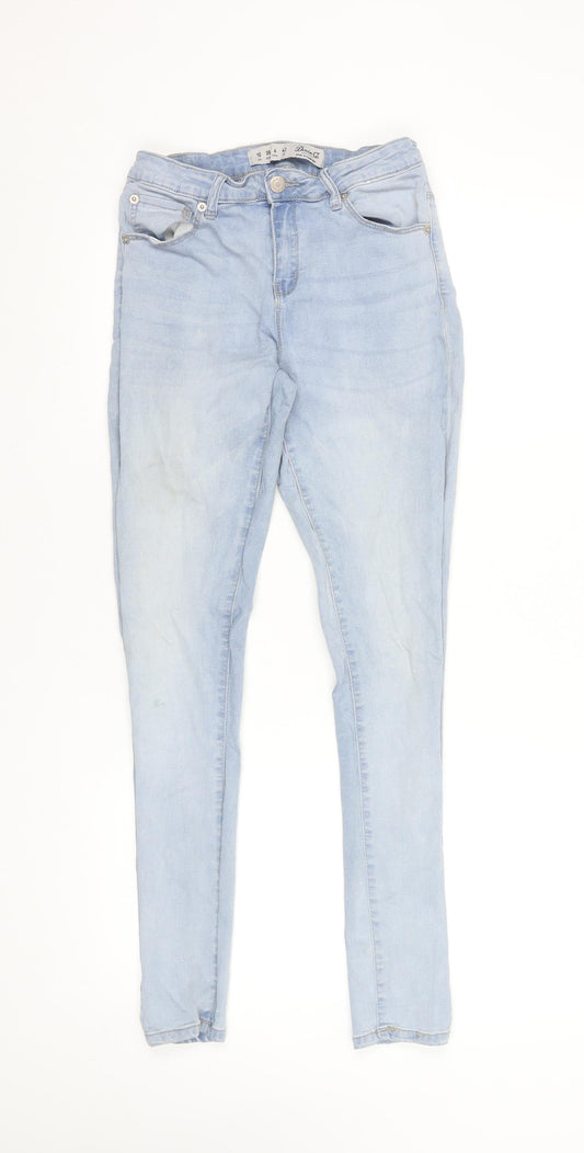Denim Co. Women's Blue Skinny Jeans Size 10 Regular Fit Stretch Denim