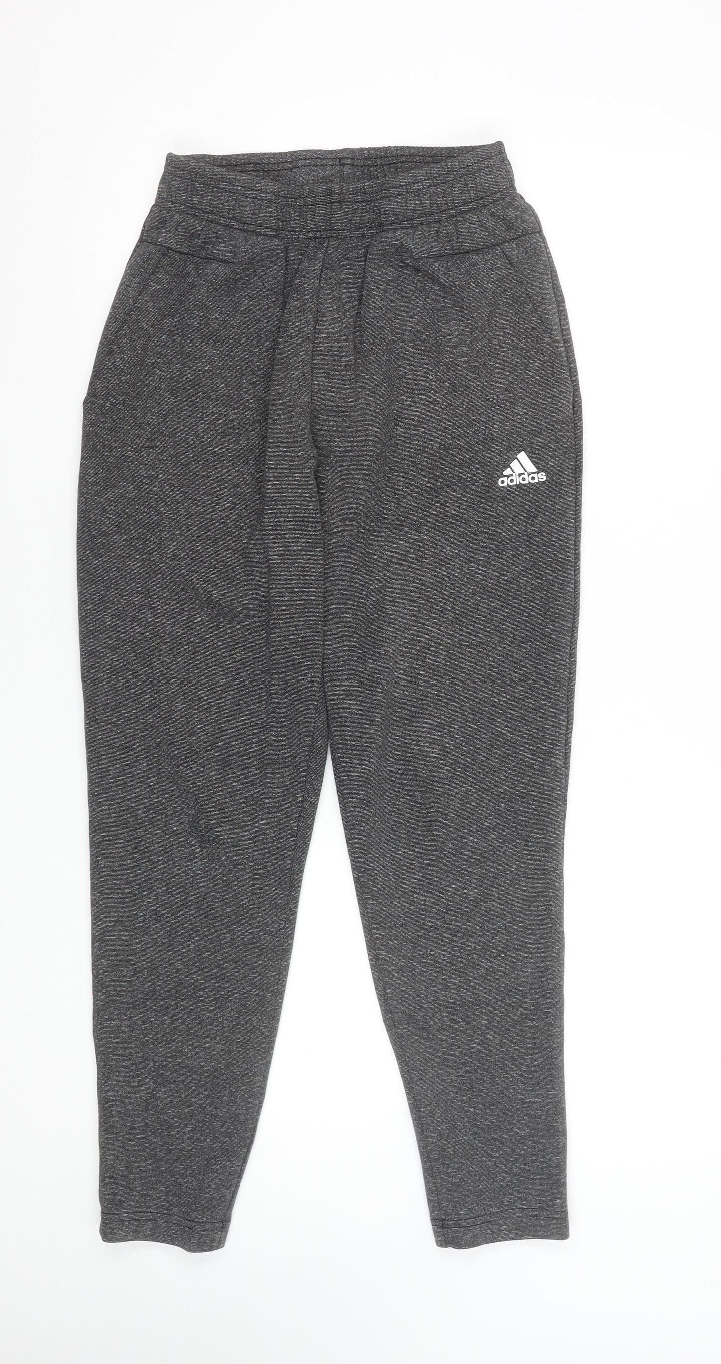 Adidas Men’s Grey Small Jogger Trousers Elastic Waist Tapered Fit
