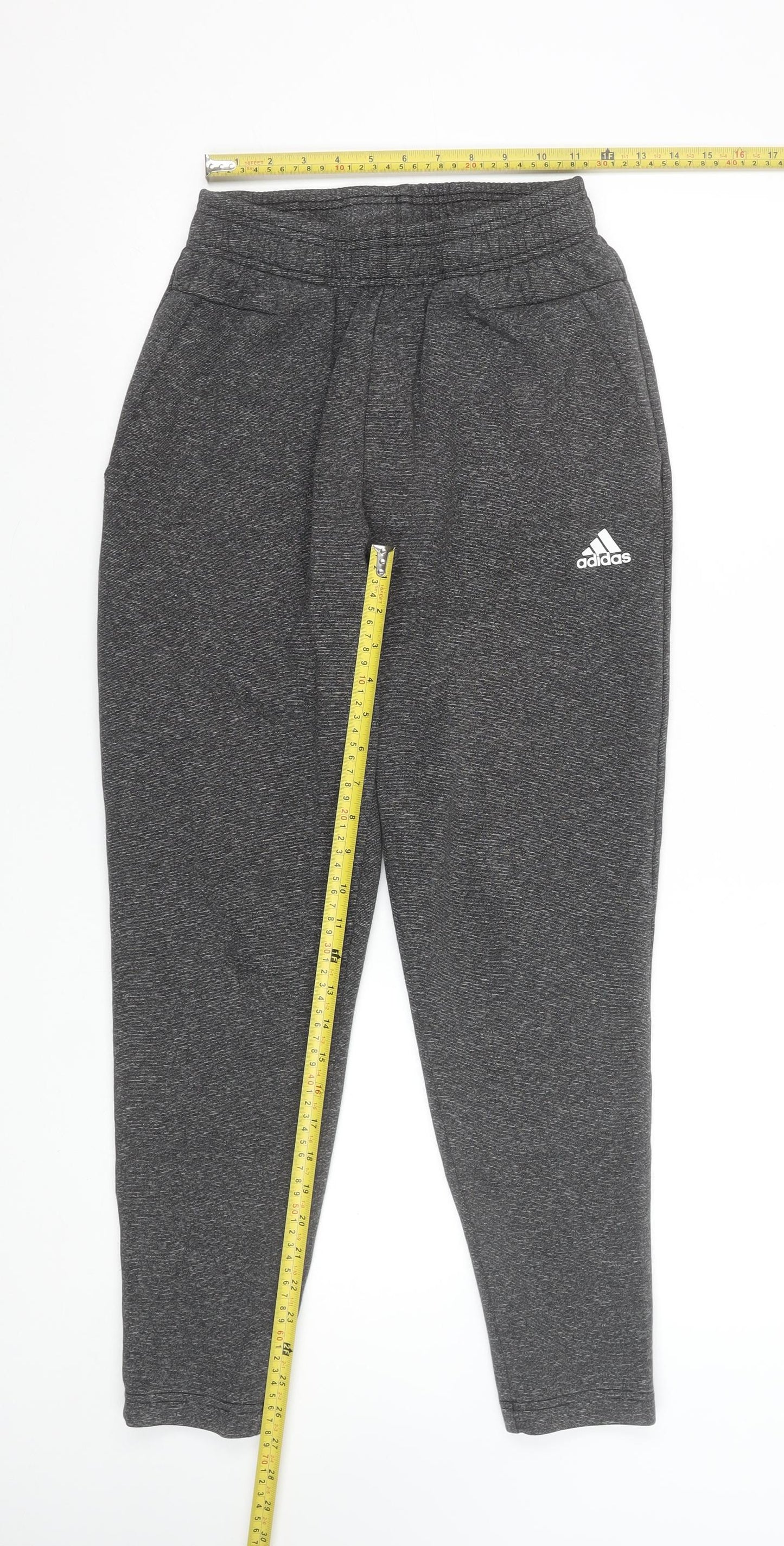 Adidas Men’s Grey Small Jogger Trousers Elastic Waist Tapered Fit