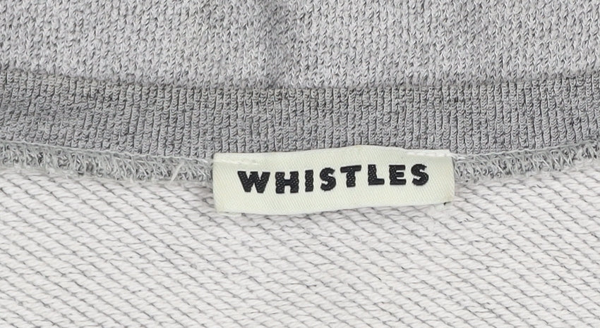 Whistles Women Grey Cotton Blend Pullover Sweatshirt UK 10