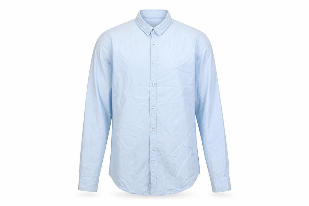 Zara Man Blue Slim Fit Long Sleeve Button-Up Shirt Size L