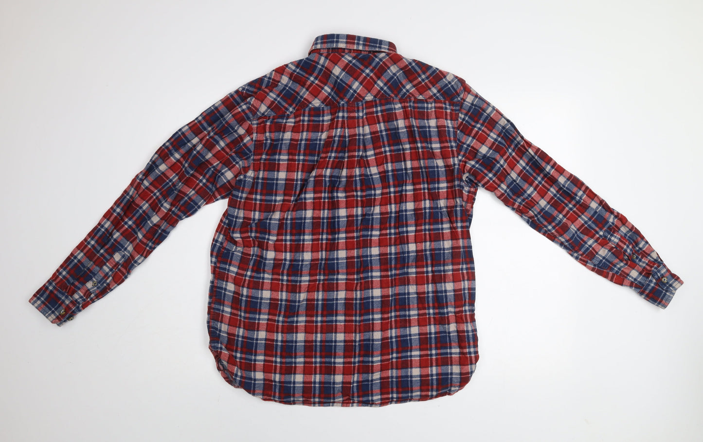 P.G. Field Men's Red Plaid Cotton Flannel Button-Up Shirt M