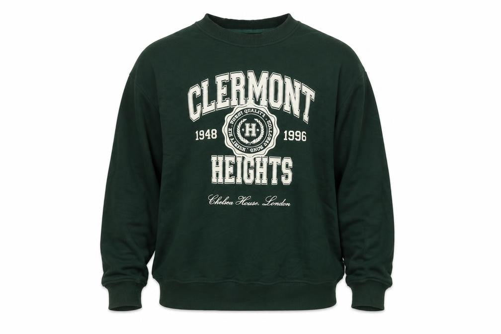 River Island Men's Green XL Pullover Sweatshirt Clermont Heights Logo