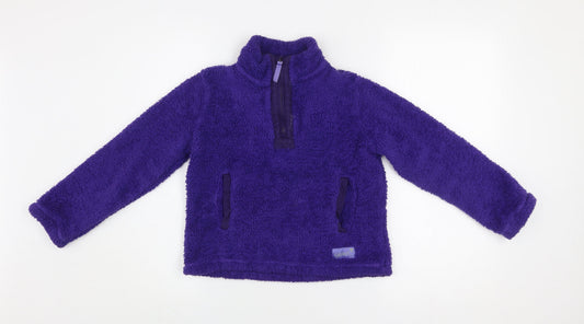 Gelert Girls Purple Fleece 1/4 Zip Jacket 9-10 Years Lightweight Outdoor