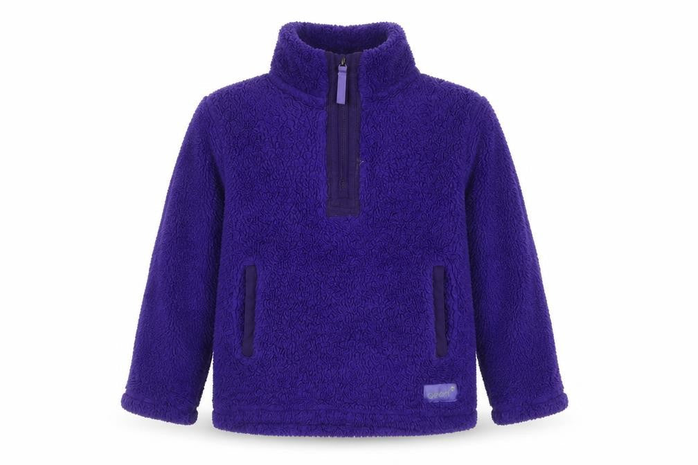 Gelert Girls Purple Fleece 1/4 Zip Jacket 9-10 Years Lightweight Outdoor
