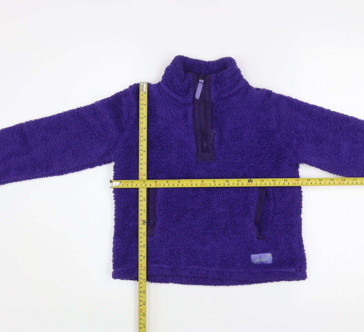 Gelert Girls Purple Fleece 1/4 Zip Jacket 9-10 Years Lightweight Outdoor