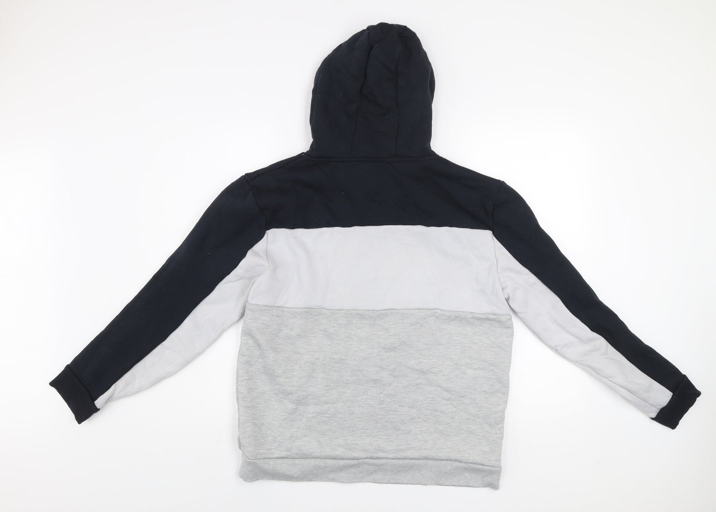 Brave Soul Men's Grey Colour Block Pullover Hoodie XL