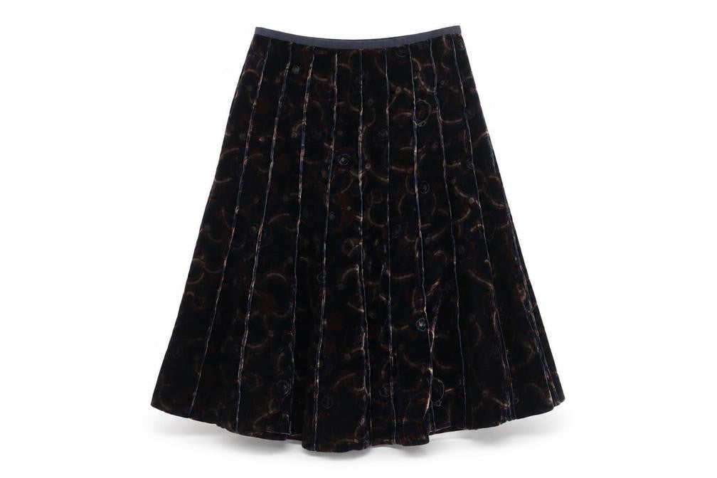 Anne Klein Womens Brown Velvet A-Line Midi Skirt Size 8