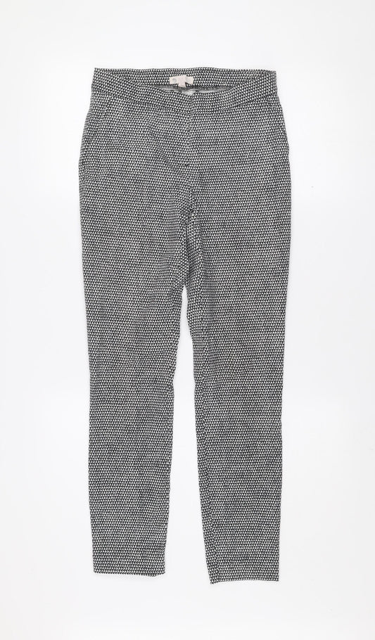 Lila Rose Womens Black Houndstooth Slim Fit Stretch Trousers UK 8