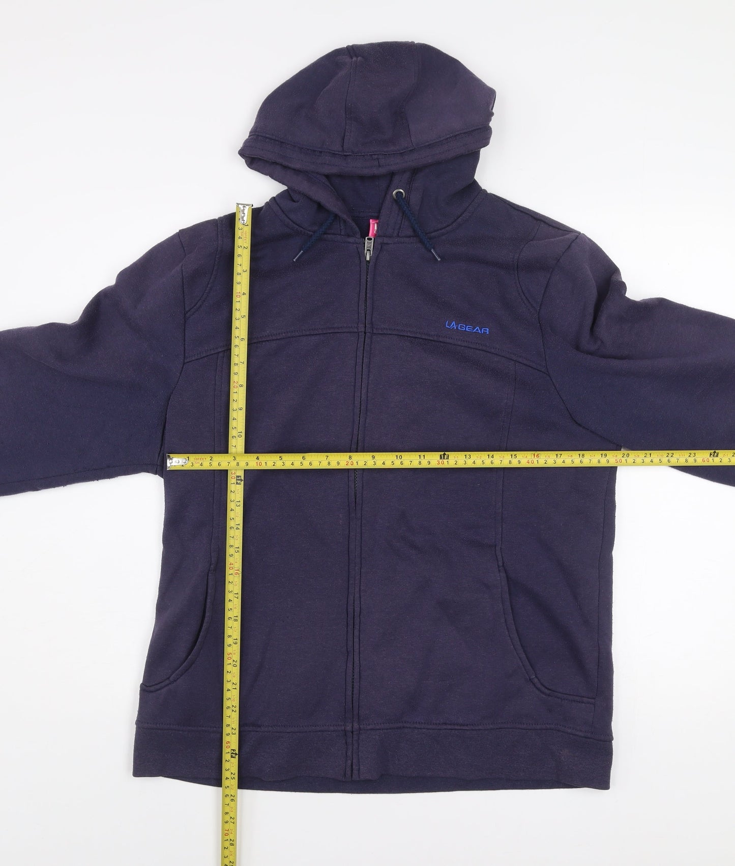LA Gear Women Navy Full Zip Hoodie Size 22 Cotton Blend