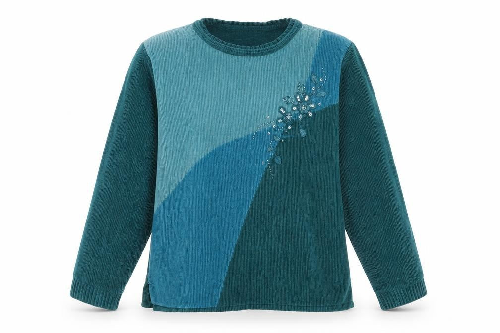 Reflex Women's Green Beaded Knit Pullover Jumper Size M