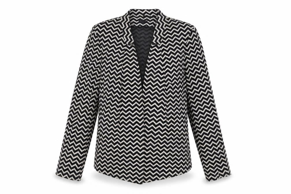 Marks & Spencer Women's Black Geometric Knit Blazer Size 16