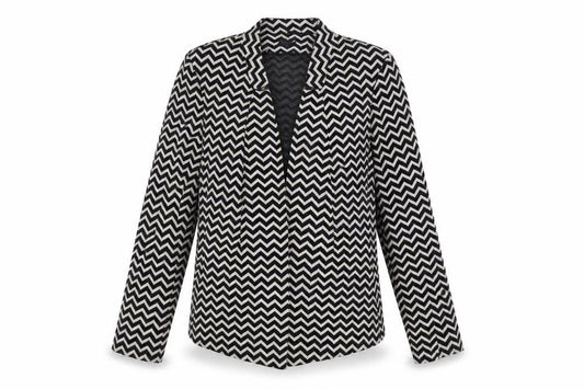 Marks & Spencer Women's Black Geometric Knit Blazer Size 16