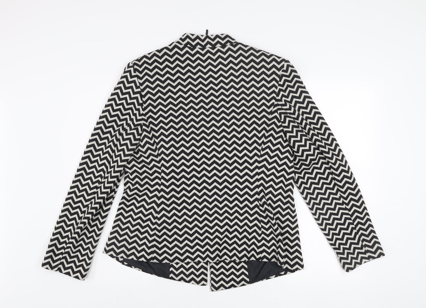 Marks and Spencer Women's Black Geometric Knit Blazer Size 16