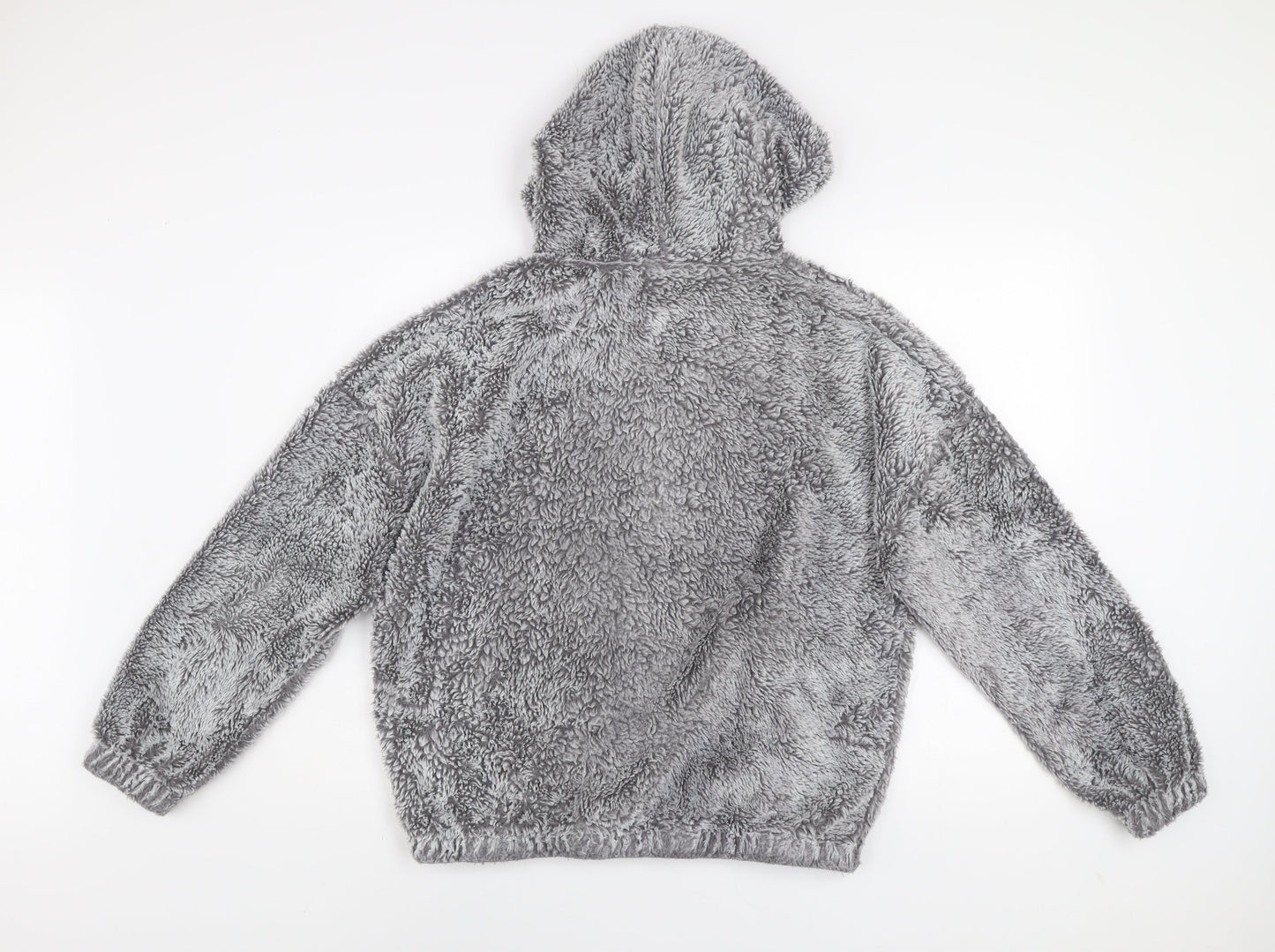 New Look Women Grey Pullover Hoodie M Soft Fleece Winter Casual