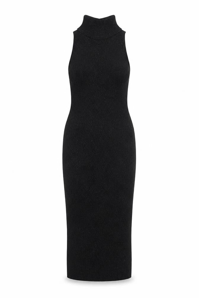 Gina Tricot Women's Black Sleeveless Bodycon Knit Dress Size S
