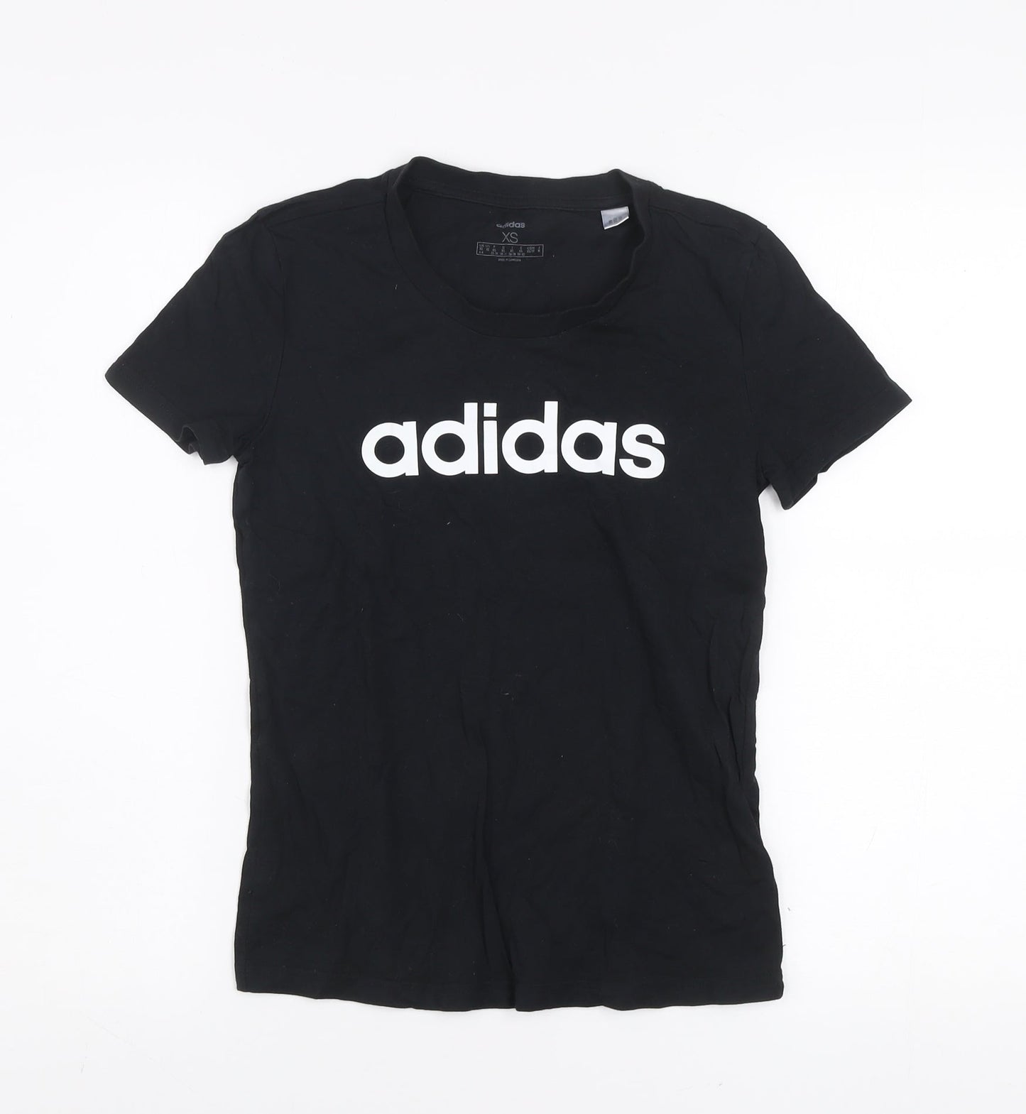 Adidas Women's Black XS Cotton Crew Neck Short Sleeve T-Shirt