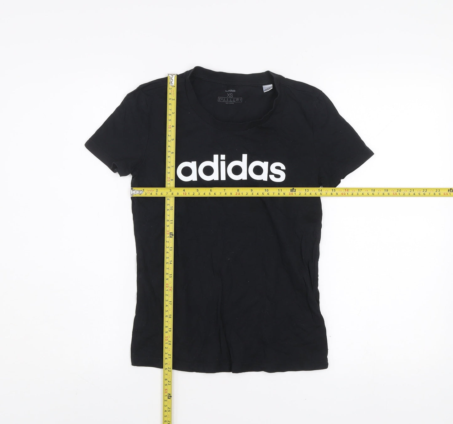 Adidas Women's Black XS Cotton Crew Neck Short Sleeve T-Shirt