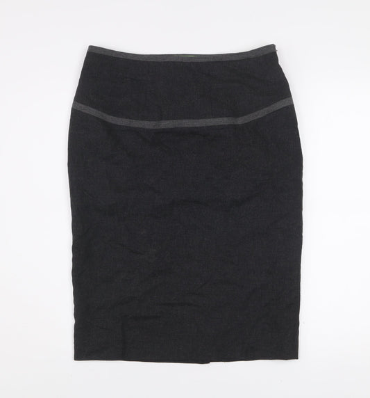 Pepperberry Womens Black Pencil Skirt Size 12 Workwear Cotton Blend