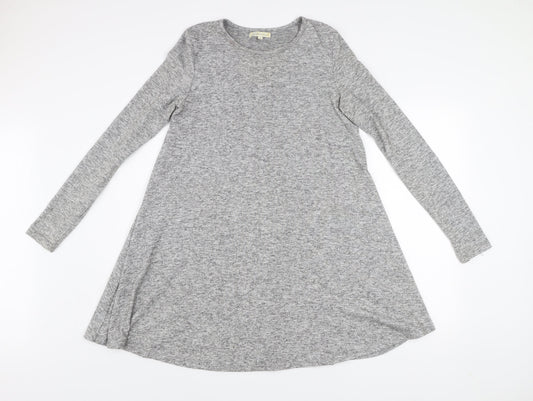 Glamorous Women's Grey A-Line Long Sleeve Jersey Dress Size 10