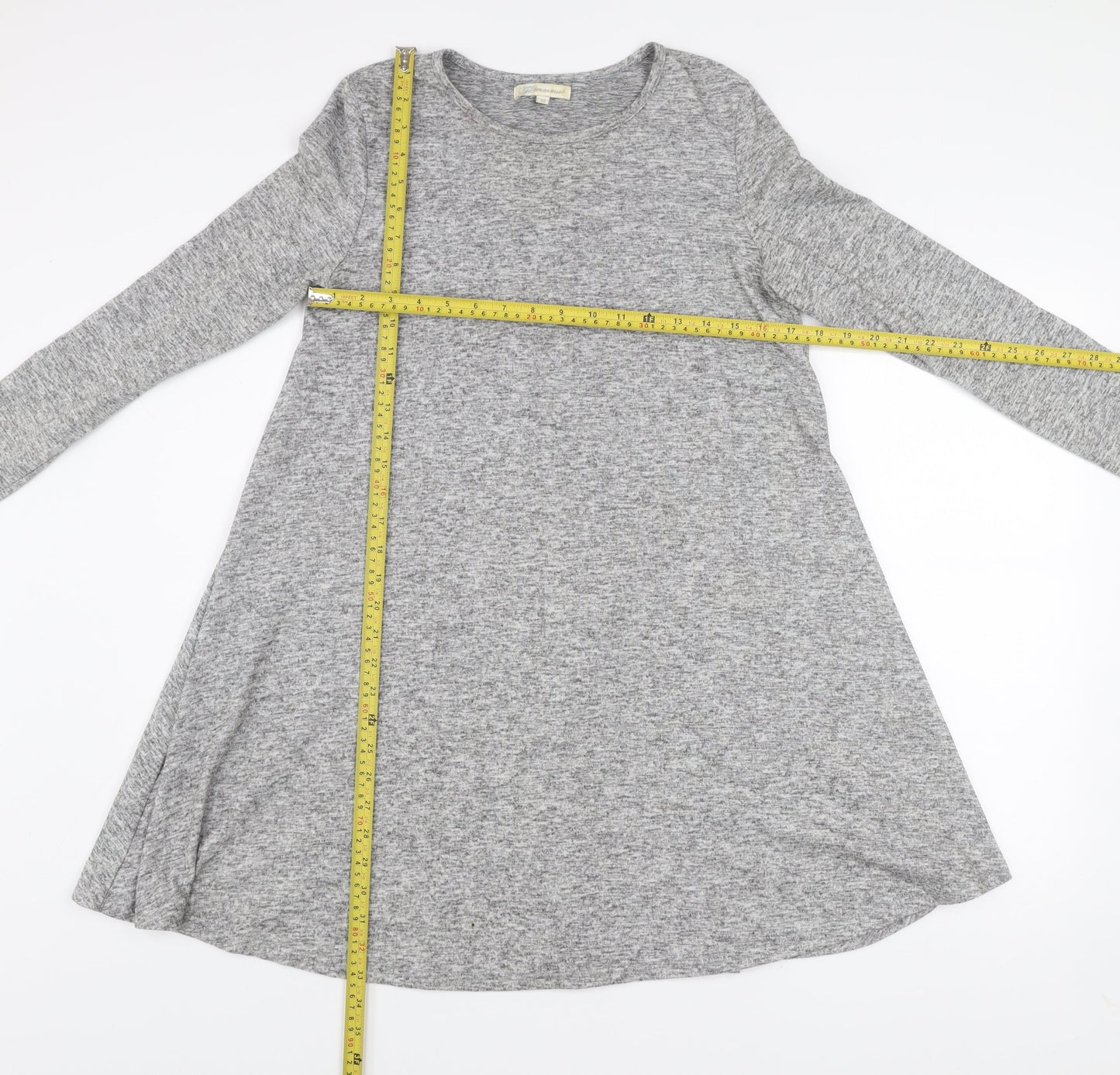 Glamorous Women's Grey A-Line Long Sleeve Jersey Dress Size 10