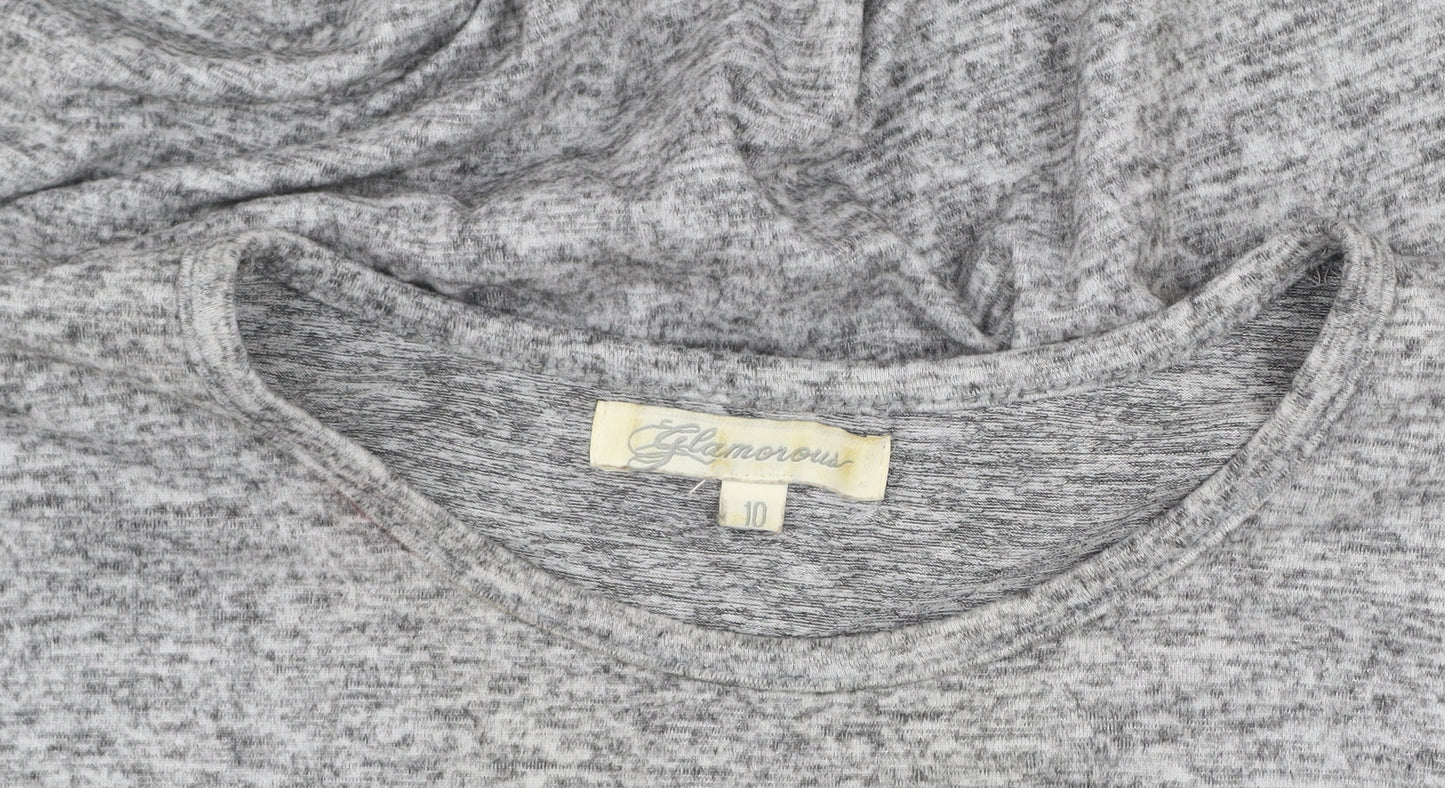 Glamorous Women's Grey A-Line Long Sleeve Jersey Dress Size 10