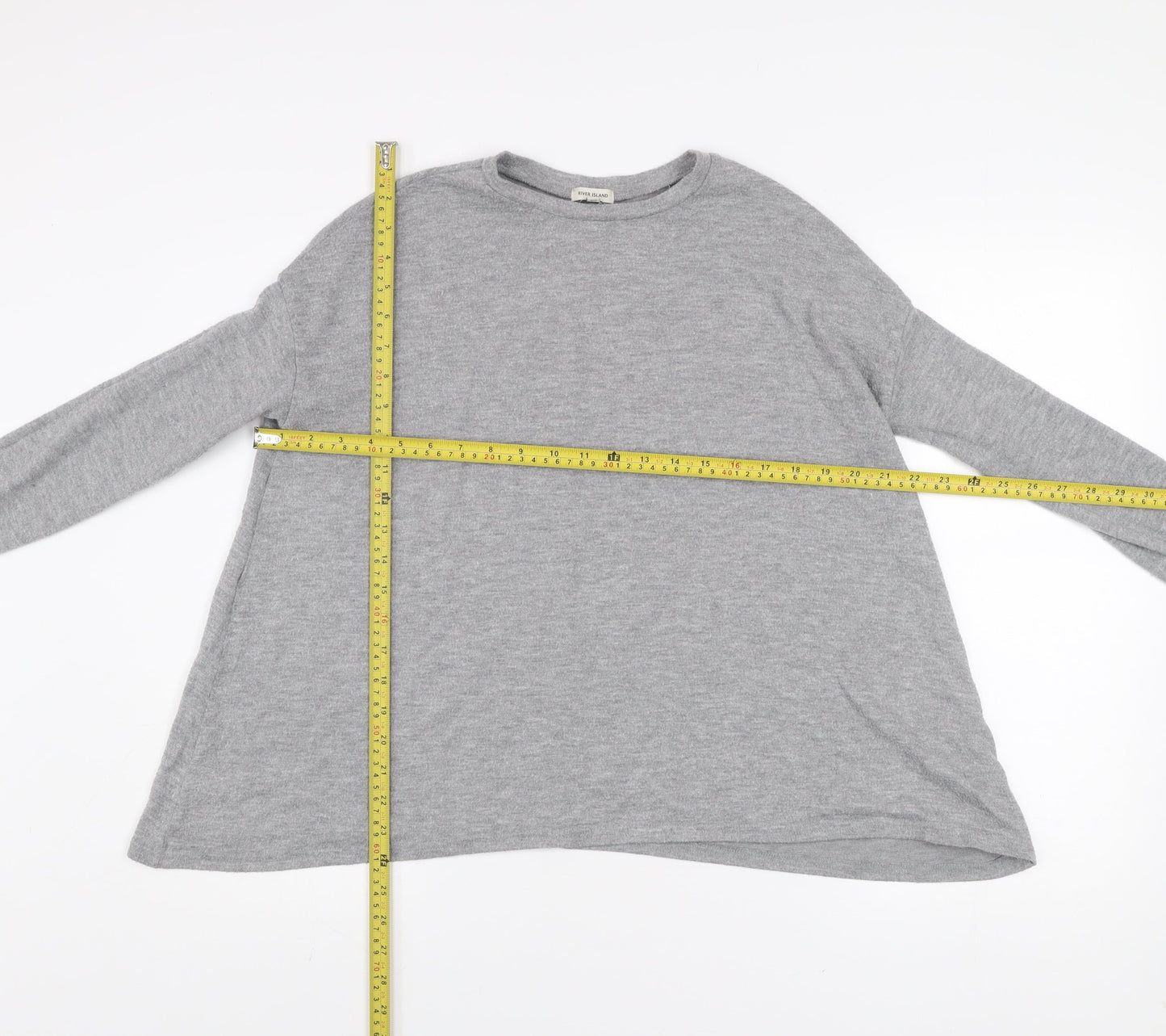 River Island Women’s Grey Crew Neck Long Sleeve Pullover Jumper Size 8