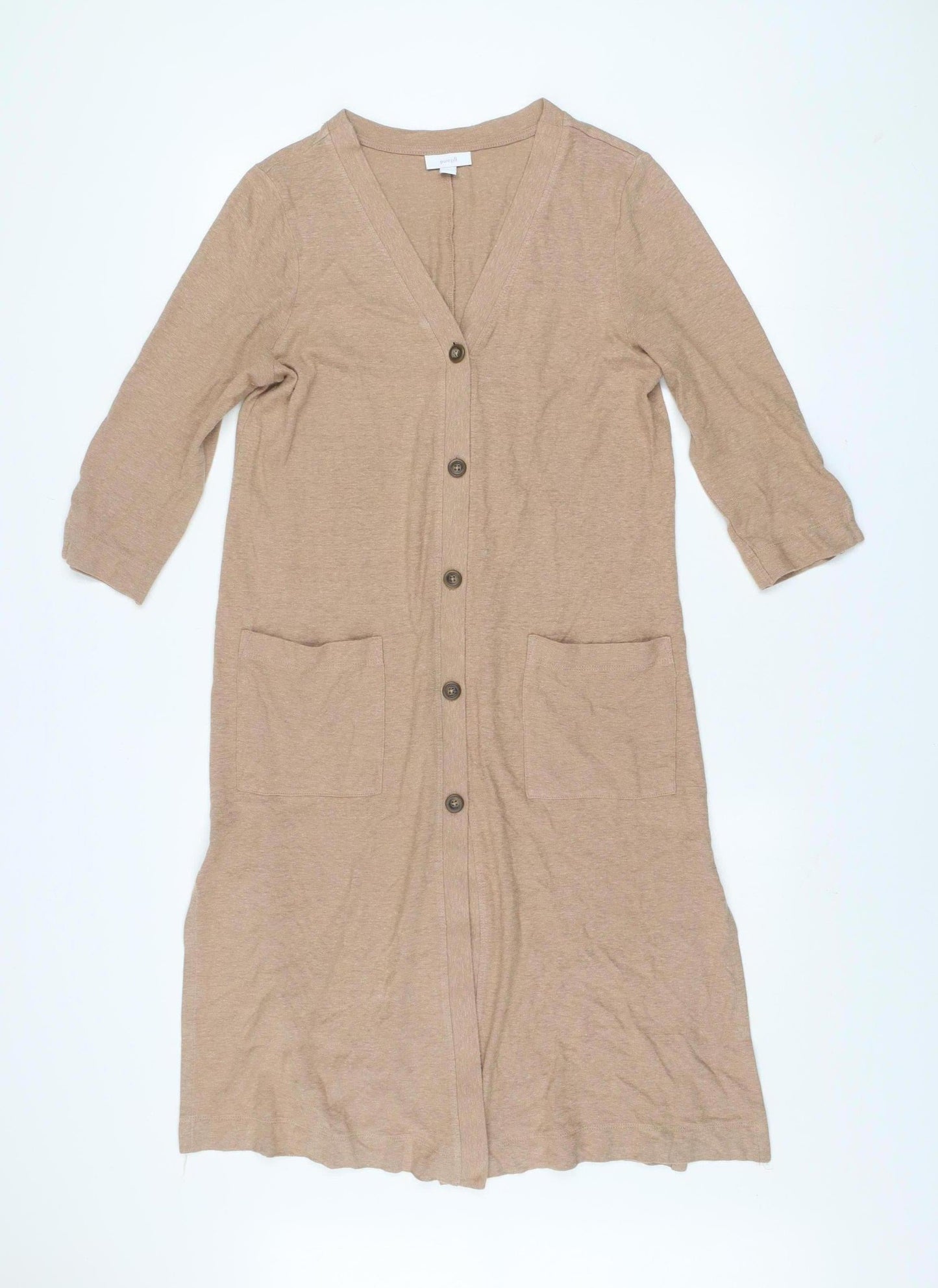 Pure Jill Women's Beige XS V-Neck 3/4 Sleeve Long Cardigan