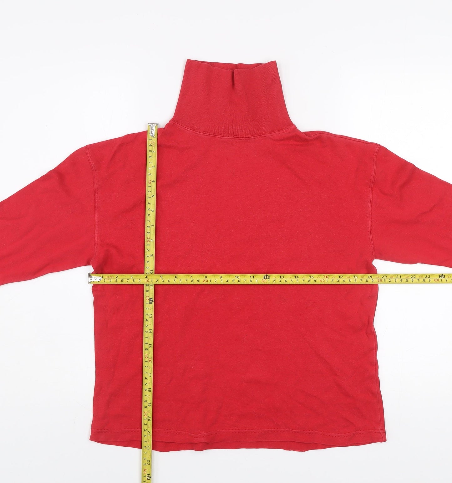 Richards Mens Red Cotton Long Sleeve Roll Neck Top Size S
