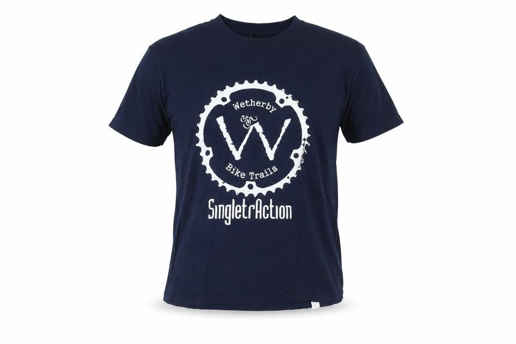 Gildan Teens Blue Wetherby Bike Trails Graphic T-Shirt M