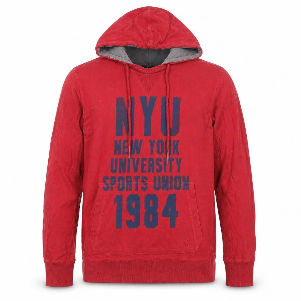 s.Oliver Men's Red Hooded Basic Jacket L Cotton NYU Print