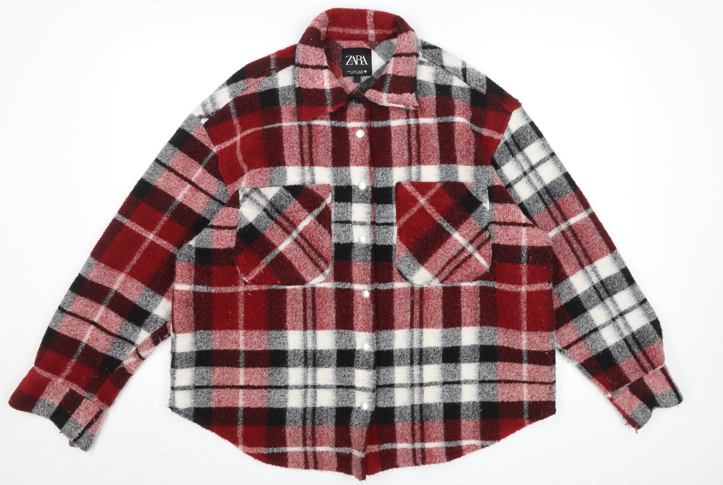 ZARA Women's Multicoloured Check Shirt Jacket Size S