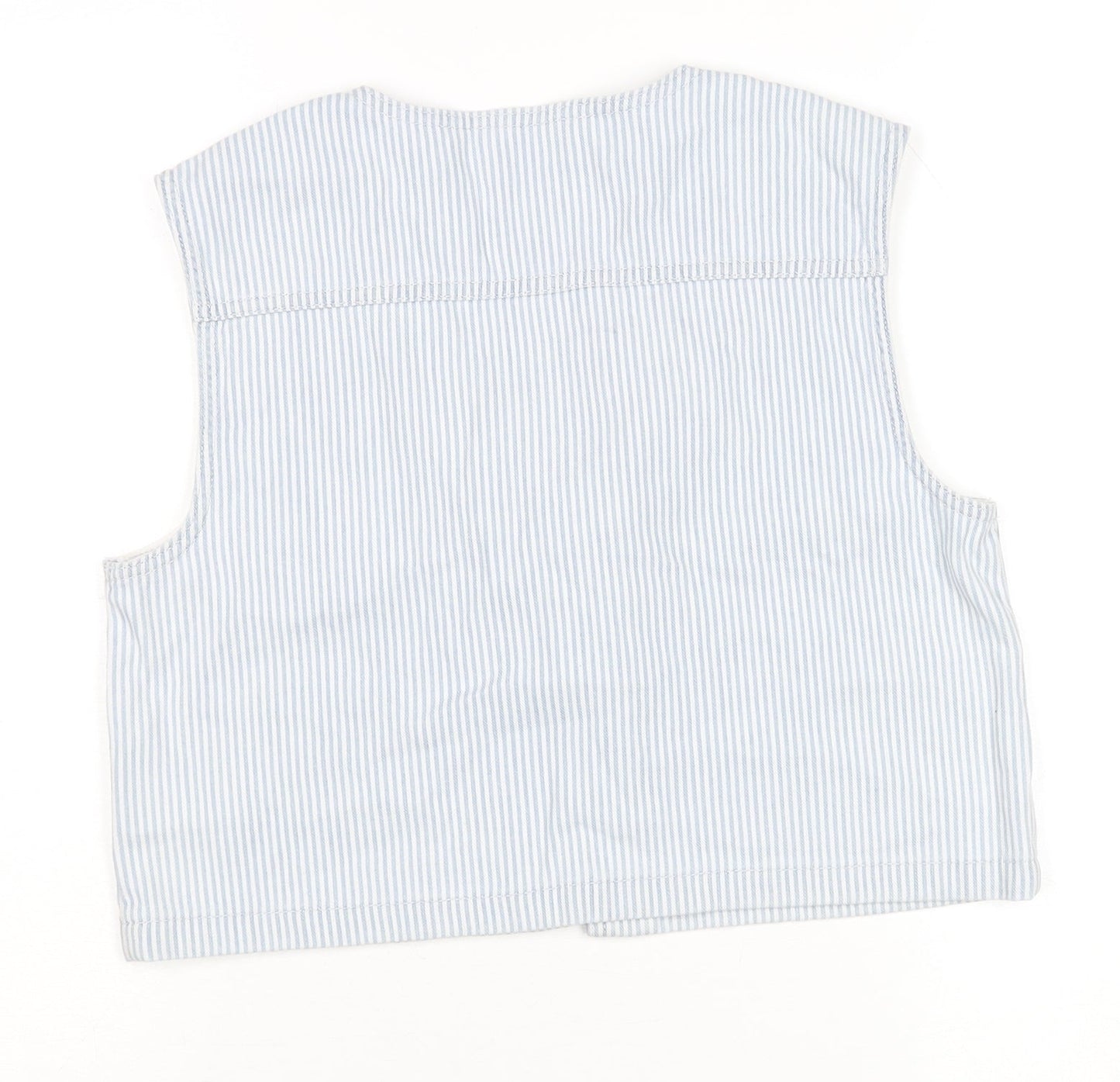 Marks and Spencer Girls Blue Striped Cotton Waistcoat 15-16 Years