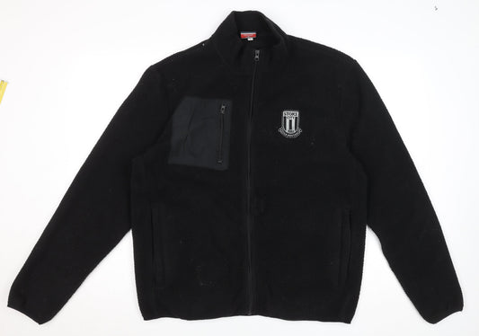 Stoke City FC Men's Black Fleece Jacket L Full Zip Embroidered Badge