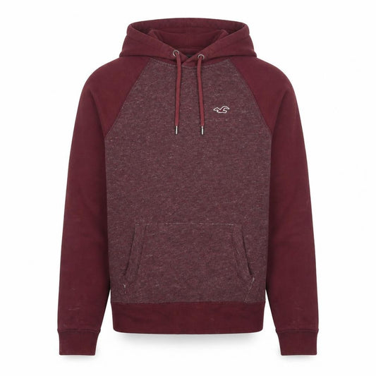 Hollister Men’s Red Pullover Hoodie Size L Fleece Logo Sweatshirt