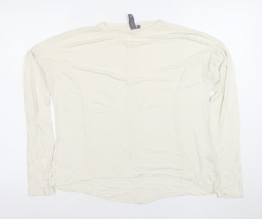 Sweaty Betty Women’s Ivory Long Sleeve Viscose Basic T-Shirt Size S