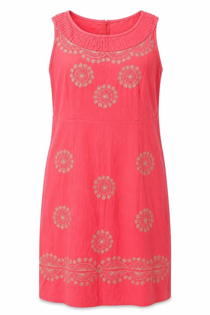 Almatrichi Women Red Embroidered Shift Dress Size 12