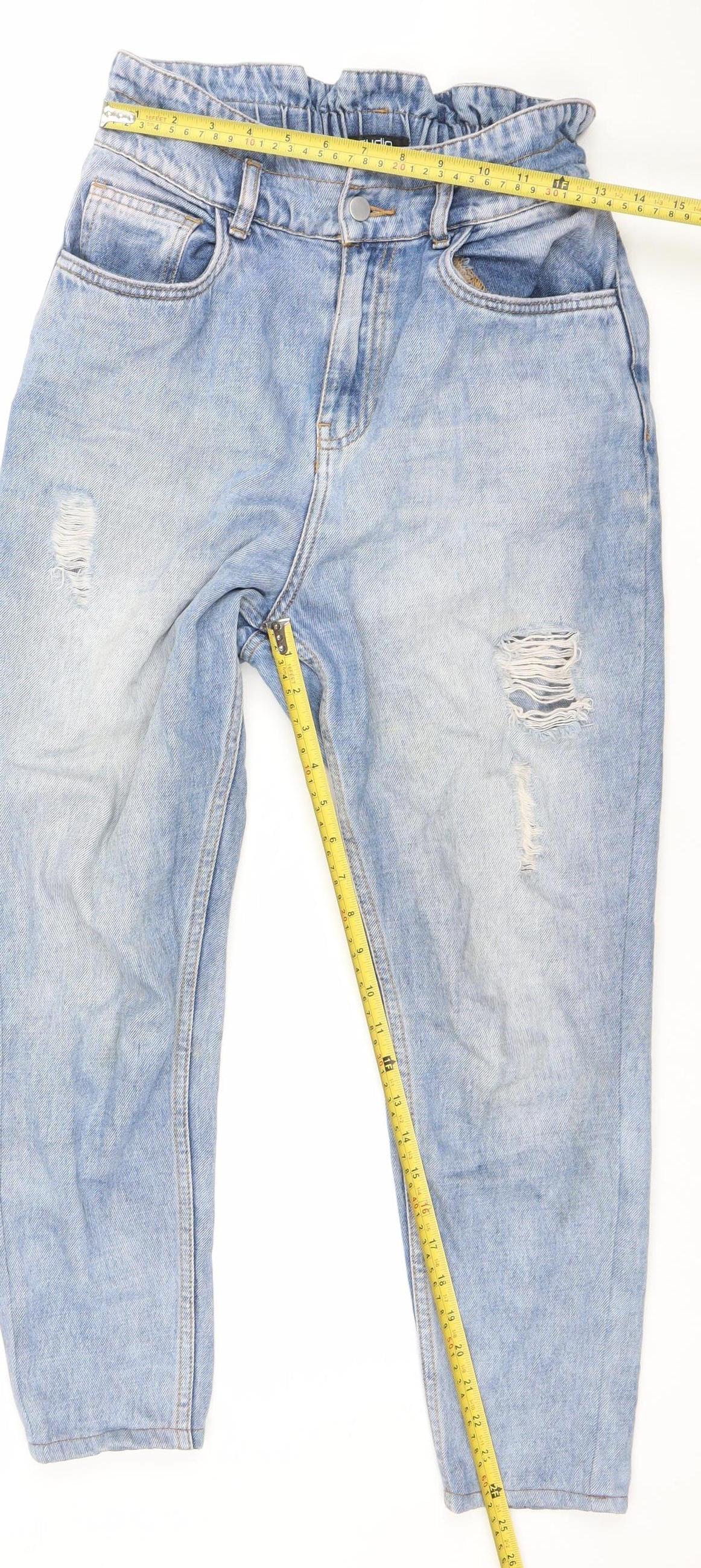 Zudio Women’s Blue High Rise Mom Jeans Size 28 Cotton Denim