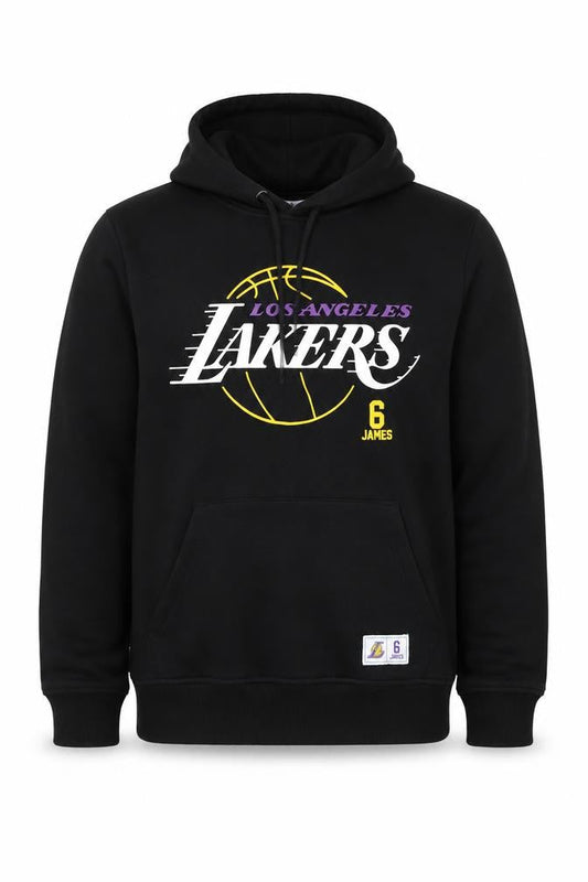 NBA Men’s Black Los Angeles Lakers Hoodie LeBron James No.6 Pullover Size S