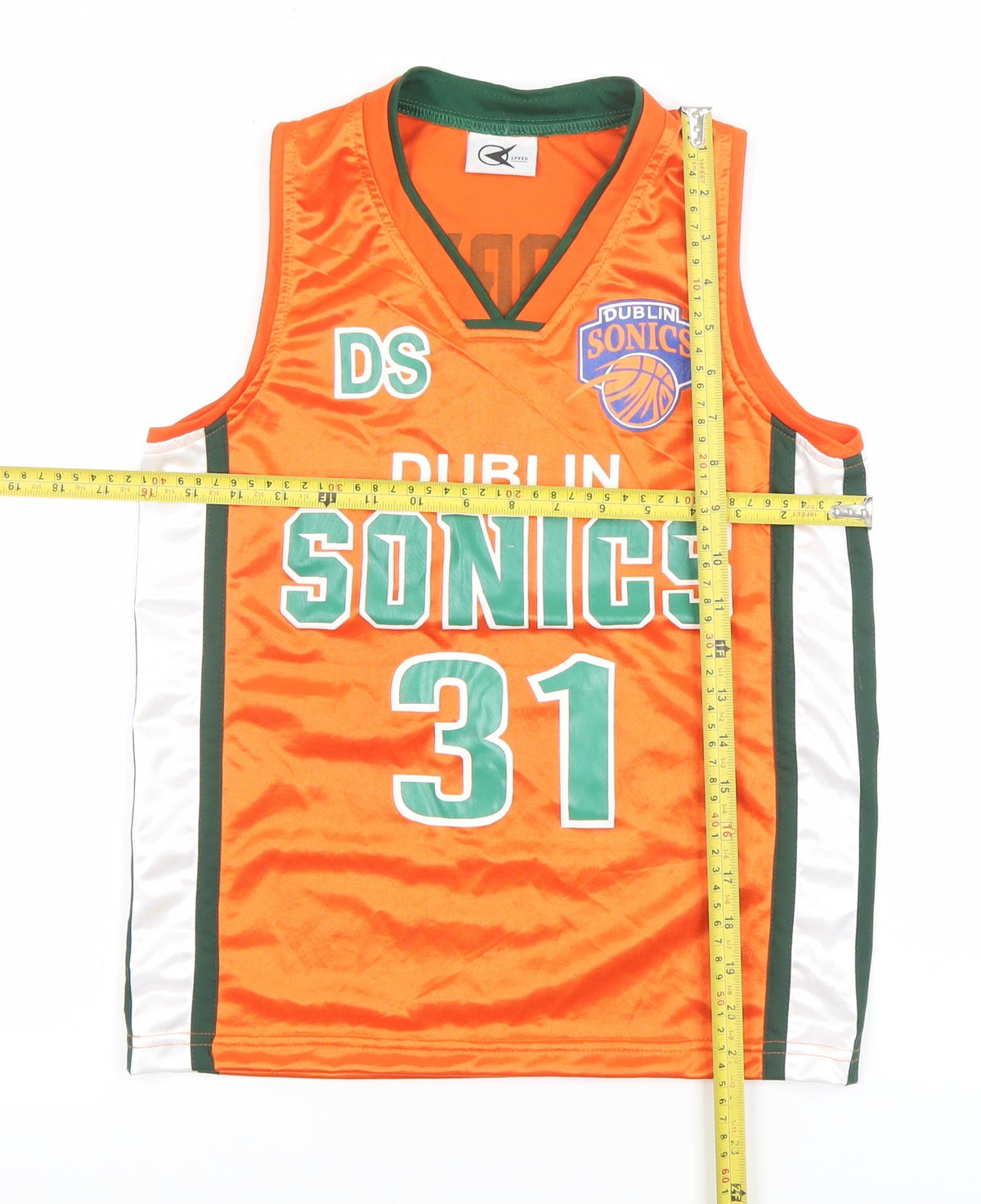 Speed Boys Orange Basketball Jersey Tank Top Size M Dublin Sonics 31