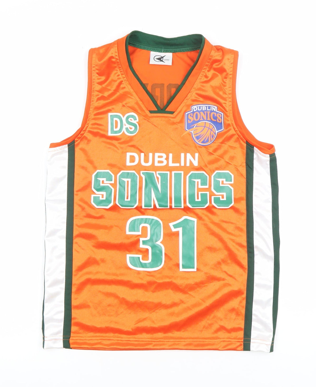 Speed Boys Orange Dublin Sonics Basketball Tank Jersey Top M